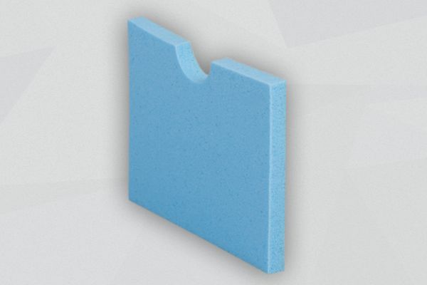 Blaue Platte Schwingungsisolierungen stehend